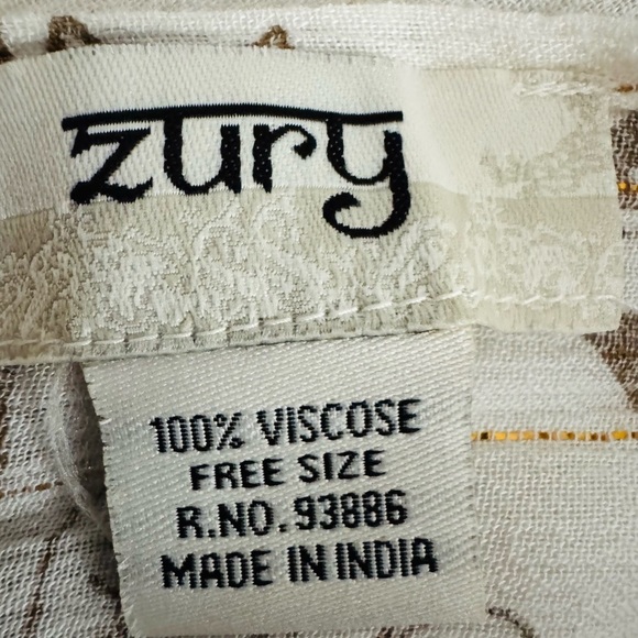 Zuri Embroidered Boho Maxi Dress Gold Embroidered Tassel V-Neck Free Size - Picture 9 of 9